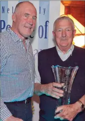  ??  ?? Joe Healy presents Anthony Earls with the award for Sports Club Person of the Year.
