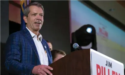  ?? Photograph: Kenneth Ferriera/AP ?? Jim Pillen at an election night party at the Embassy Suites on Tuesday in Lincoln, Nebraska.