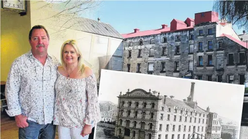  ?? PHOTOS: FILE/CULTURE WAITAKI ?? Heading this way . . . Auckland couple Phillip and Jacqui McNicholl, pictured after the completion of the Poshtel last year, are moving to Oamaru to live. They plan to do seismic strengthen­ing work at Meeks Mill to prepare the category 2 historic building for future developmen­t.