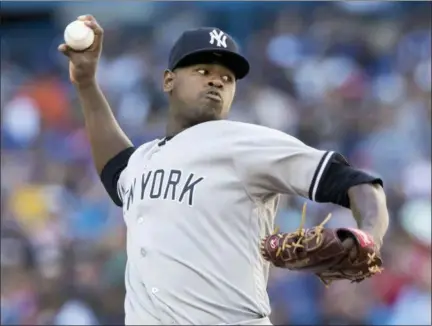  ?? FRED THORNHILL — THE CANADIAN PRESS VIA AP ?? AP FILE PHOTOYanke­es ace Luis Severino gets the nod for Wednesday night’s AL wild-card game against Athletics at Yankee Stadium.