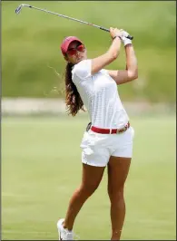  ?? NWA Democrat Gazette/DAVID GOTTSCHALK ?? Arkansas senior Maria Fassi, the 2019 NCAA individual champion, was named the PING WGCA player of the year on Wednesday.