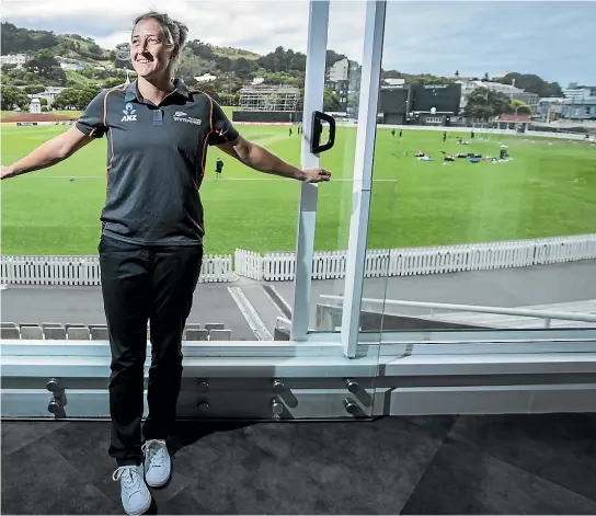 ?? ROBERT KITCHEN/ STUFF and PHOTOSPORT ?? Sophie Devine is all smiles after being unveiled as the White Ferns captain at the Basin Reserve yesterday. Inset, Devine has led Wellington Blaze to Sunday’s Super Smash T20 final at the same ground.