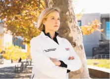  ?? Sarahbeth Maney / Special to The Chronicle ?? Dr. Andra Blomkalns, Stanford’s head of emergency medicine, worriedly checks on the cases and hospitaliz­ations twice daily.