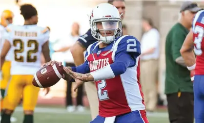  ??  ?? Johnny Manziel joined the Alouettes last year. Photograph: Icon Sportswire/Icon Sportswire via Getty Images