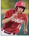  ?? NWA Democrat-Gazette/ANDY SHUPE ?? is Arkansas’ top returning hitter after batting .338 last season.