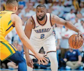  ?? BRYAN TERRY, THE OKLAHOMAN] [PHOTO BY ?? Raymond Felton is averaging five points, 1.5 rebounds and 1.5 assists in the Thunder’s playoff series against the Jazz. Felton has played in 38 career postseason games.