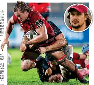  ??  ?? Strong: South African Arno Botha will try to muscle his way into Munster’s starting team for the visit of Edinburgh tomorrow