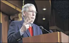  ?? WALSH/AP ?? Senate Majority Leader Mitch McConnell said he backed investigat­ions by each chamber’s intelligen­ce committee into CIA findings of Russian interferen­ce.SUSAN