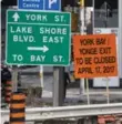  ??  ?? Kicking off constructi­on season, the Gardiner Expressway’s eastbound ramp (York/Bay/Yonge Sts.) will be demolished starting Monday.