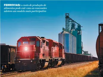  ??  ?? FERROVIAS: o custo de produção de alimentos pode cair caso as concessões adotem um modelo mais participat­ivo