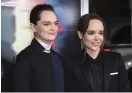  ?? FOTO: TT/AP/RICHARD SHOTWELL ?? Emma Portner och Ellen Page.