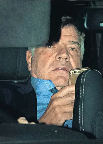  ??  ?? Driven out: Sam Allardyce leaves Wembley after losing his England job after just 67 days following a Telegraph investigat­ion