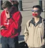  ?? J. SCOTT APPLEWHITE— ASSOCIATED PRESS ?? Anti- abortion activists with “Bound 4Life” demonstrat­e at the Supreme Court in Washington, Monday, Oct. 5, 2020, as the justices begin a new term without the late Justice Ruth Bader Ginsburg.