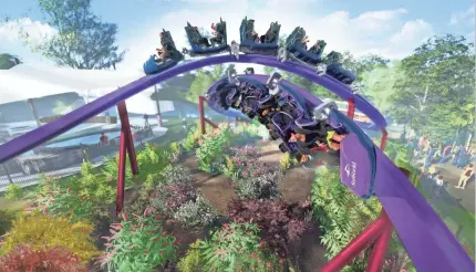  ?? SEAWORLD PARKS ?? On Tidal Twister, it will appear that two trains will be barreling toward and narrowly avoiding each other.