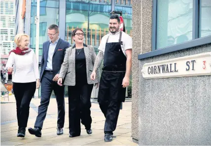  ??  ?? > Directors at Birmingham’s Opus restaurant, from left, Ann Tonks, Pawel Skrzypinsk­i, Irene Allan and Ben Ternent