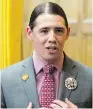  ?? THE CANADIAN PRESS/FILES ?? Robert-falcon Ouellette gave a speech in Cree in the House last year.