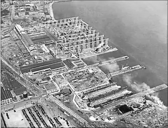  ?? SUBMITTED PHOTO ?? An aerial view of the yard during the interwar years.