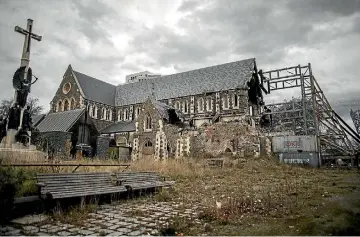  ??  ?? The cost of reinstatin­g Christ Church Cathedral has been estimated at over $100 million. A new working party tasked with ending the stalemate over the historic building’s future will also be costly.