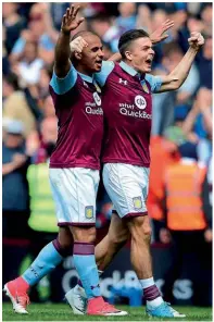  ??  ?? Team-mates…Gabby Agbonlahor was a big influence on Grealish’s early career