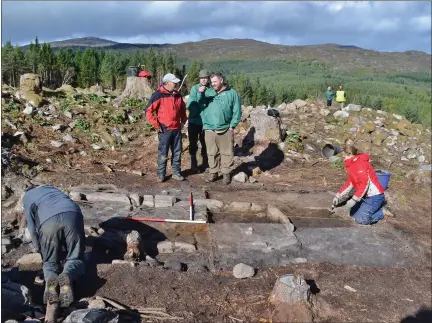  ?? Picture: AOC Archaeolog­y ?? The crumbling remains of the Iron Age fort in Comar Wood, Strathglas­s, are uncovered by the team of experts.