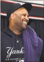  ?? Lynne Sladky / Associated Press ?? Yankees starting pitcher CC Sabathia smiles after a news conference Saturday in Tampa, Fla. Sabathia announced he will retire after the 2019 season.