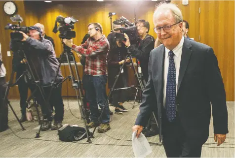  ?? JASON PAYNE/ POSTMEDIA FILES ?? Surrey mayor Doug McCallum says the $39 million his community has to pay TransLink in compensati­on for cancelling a light-rail line is “pretty standard” for big projects.