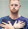  ??  ?? PUNCH-UP England’s Ben Stokes