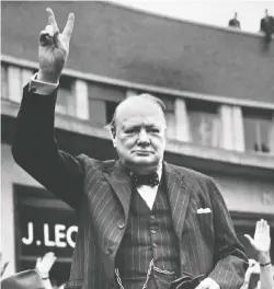  ?? — AFP/GETTY IMAGES FILES ?? Undated picture of Sir Winston Churchill making the victory sign.