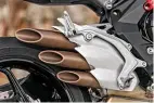  ??  ?? Exquisitel­y crafted three-way exhaust is a work of art