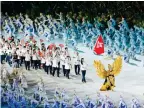  ?? ?? Hong Kong’s delegation on parade for the opening ceremony of the 2018 Asian Games held in Jakarta.