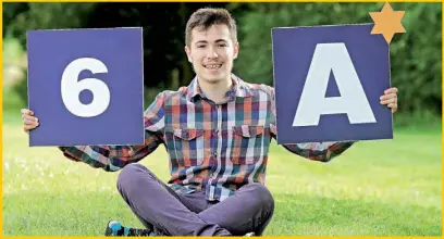  ??  ?? Sam Bodansky, a student at the Grammar School At Leeds (GSAL), knew he was setting himself a big task when he sat six A-levels in three weeks.But the 18-year-old took it in his stride, totting up full marks in all but one paper, and is now off to study...