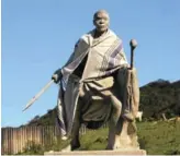  ?? Picture: THEMBELA NDLUMBINI ?? PROUD HERITAGE: The statue of Maqoma which will serve as a centrepiec­e for the monument