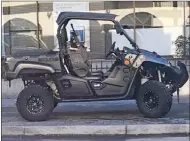  ?? Special to The Okanagan Weekend ?? RCMP Supt. Ted De Jager was spotted driving a utility terrain vehicle Friday in downtown Penticton. He said it was part of the RCMP’s “engagement strategy with the community.”