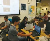  ?? (Naamah Zalcman) ?? SOME 100 of Israel’s young hi-tech entreprene­urs gather in Tel Aviv Port over the weekend to develop innovative applicatio­ns at HackTrack TLV.