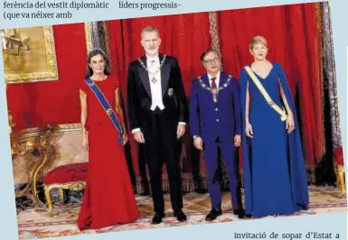  ?? ?? El president de Colòmbia, Gustavo Petro (amb americana blava), al sopar de gala en honor seu ofert pels Reis.