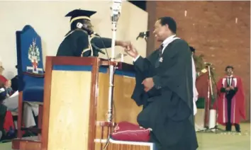  ??  ?? Dr Moyo on his graduation day