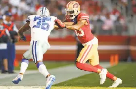  ?? Santiago Mejia / The Chronicle ?? Niners free safety Tarvarius Moore has made “tremendous strides” in just the last couple of weeks, defensive coordinato­r Robert Saleh said.