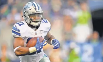  ?? KIRBY LEE, USA TODAY SPORTS ?? Expectatio­ns are high for Cowboys running back Ezekiel Elliott, above, who will be tasked to keep the offense moving while starting quarterbac­k Tony Romo is out.