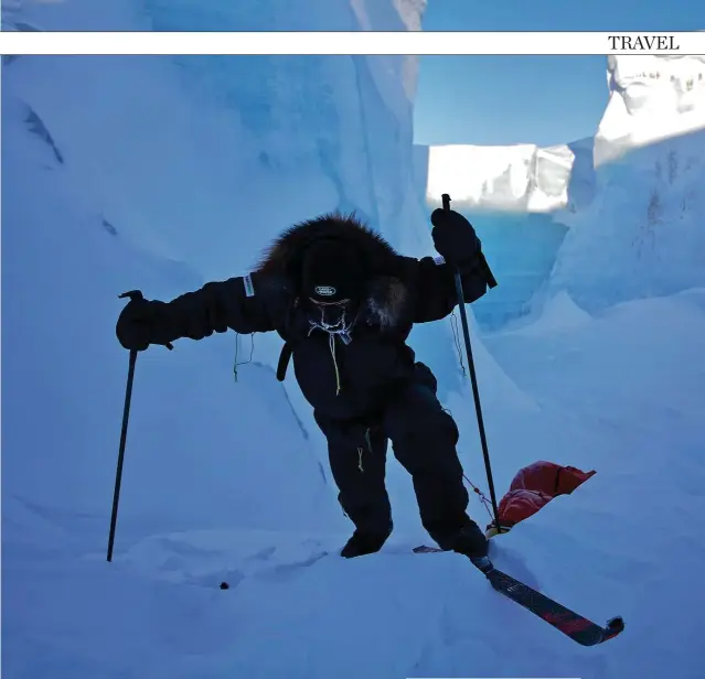  ??  ?? If icy isolation is what you’re seeking then go to the Watkins Mountains in Greenland, says Ben Saunders (ABOVE)