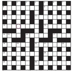  ??  ?? Play our accumulato­r game! Every day this week, solve the crossword to find the letter in the pink circle. On Friday, we’ll provide instructio­ns to submit your five-letter word for your chance to win a luxury Cross pen. UK residents aged 18+, excl NI. Terms apply. Entries cost 50p