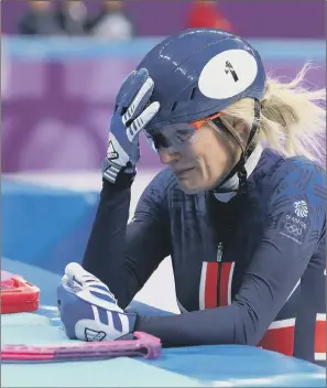  ?? PICTURE:PA ?? HEARTBROKE­N: Elise Christie is left in tears after crashing out of the 500m short track final