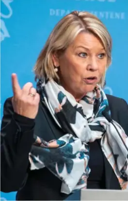  ??  ?? Monica Mæland blir ikke stående på valglisten til Høyre før neste års valg. foto: Terje Pedersen, NTB scanpix
