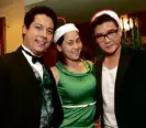  ??  ?? DIVING buddies Jon-Jon Rufino, Cristalle Henares, Tim Yap