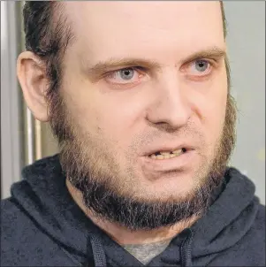 ?? CP FILE PHOTO ?? A lawyer for a Canadian man recently freed with his wife and children after years of being held hostage in Afghanista­n says his client has been arrested and faces at least a dozen charges. Joshua Boyle speaks to members of the media at Toronto’s...