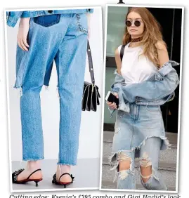  ??  ?? Cutting edge: Ksenia’s £395 combo and Gigi Hadid’s look