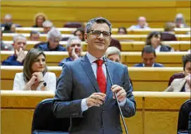  ?? Foto: EFE ?? Félix Bolaños en la sesión de control al Gobierno en el Senado.