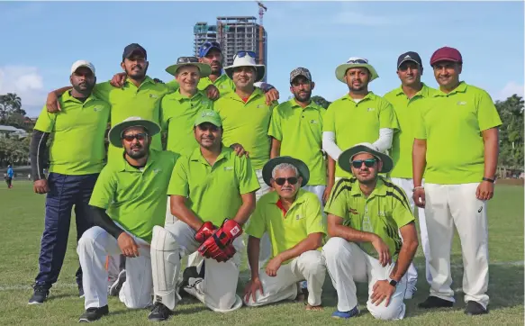  ?? Photo: Simione Haravanua ?? BSP cricket team after their game during the T10 Bula Bash at Albert Park, Suva on July 4, 2020.