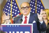 ?? JACQUELYN MARTIN AP FILE ?? Rudy Giuliani was a member of President Donald Trump’s legal team that challenged the election.