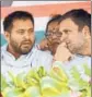  ??  ?? Congress chief Rahul Gandhi with RJD leader Tejashwi Yadav in Samastipur. ANI FILE