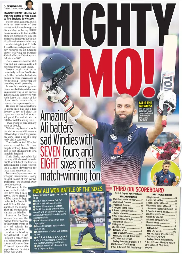  ??  ?? ALI IS THE GREATEST The England batsman even overshadow­ed Chris Gayle and Liam Plunkett